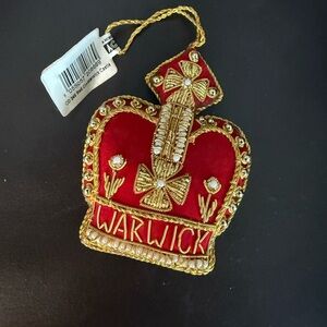Warwick Red and Gold Crown Ornament